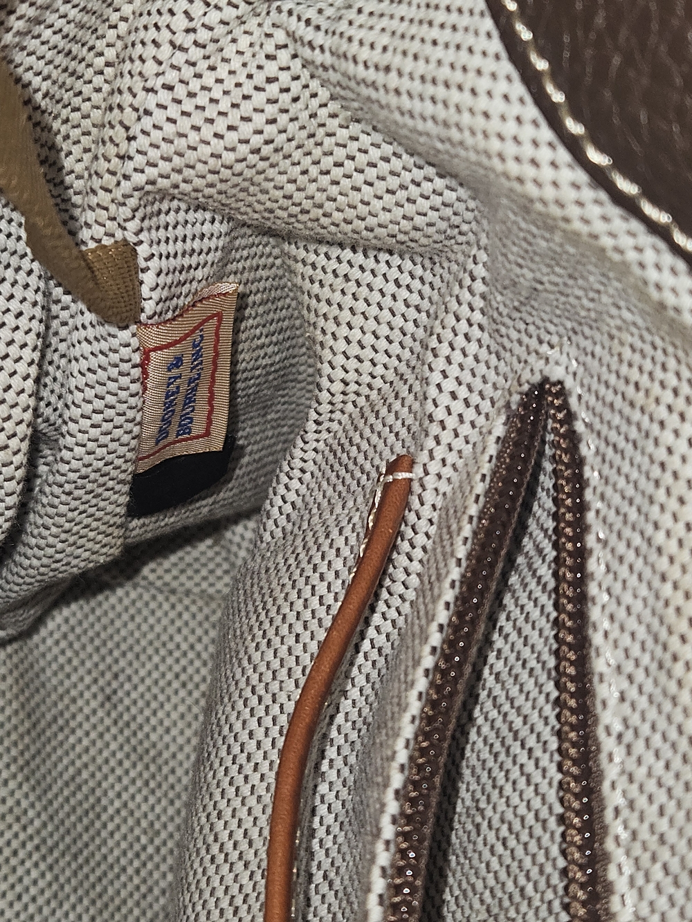 Dooney & Bourke Brown Pebbled Leather Satchel with Tan Trim - Picture 6 of 8